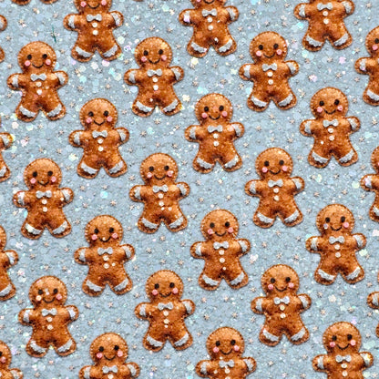 Gingerbread on Blue Stars Chunky Glitter