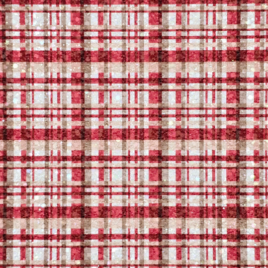 Country Christmas Plaid Chunky Glitter
