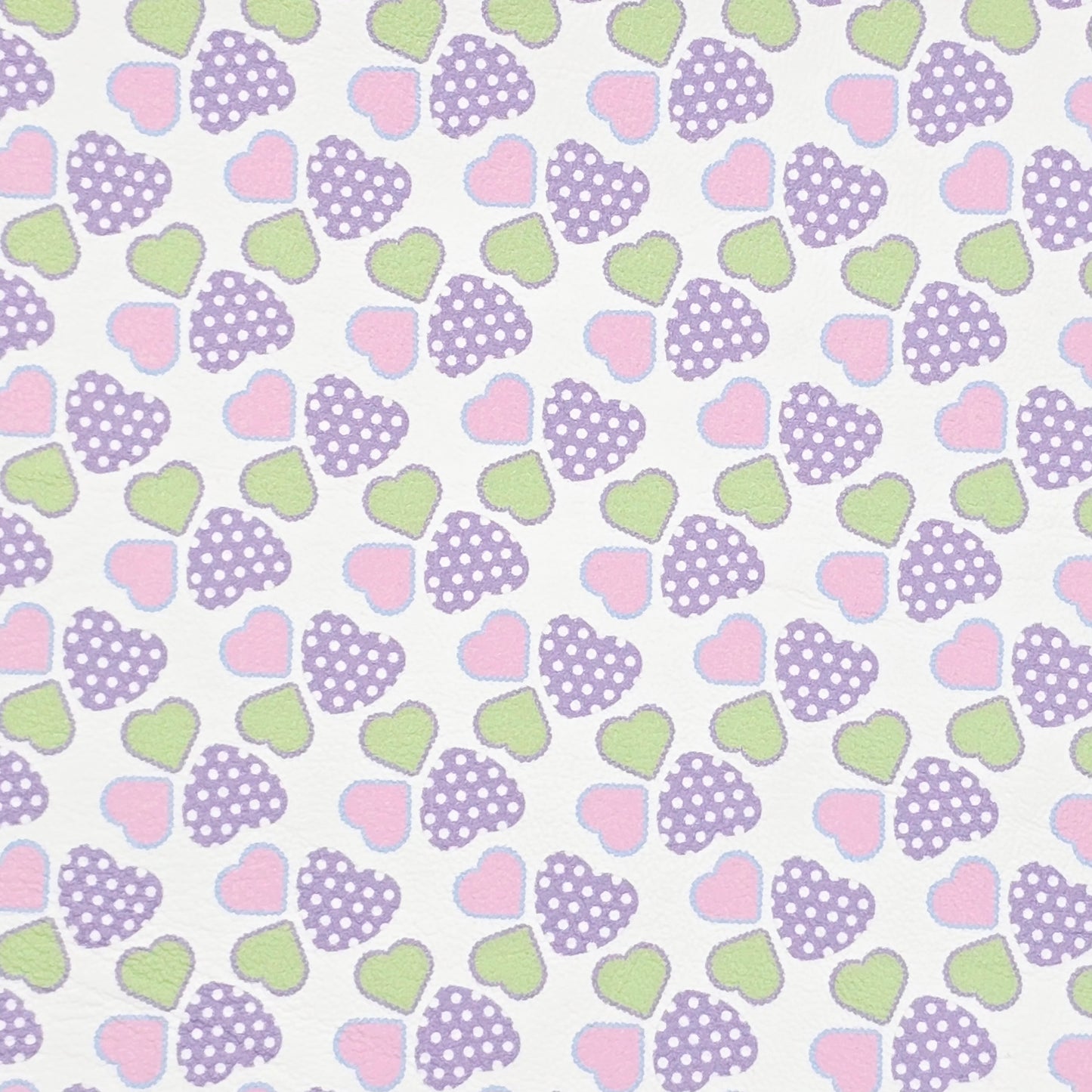 Spotty Lilac Hearts Artisan Leatherette