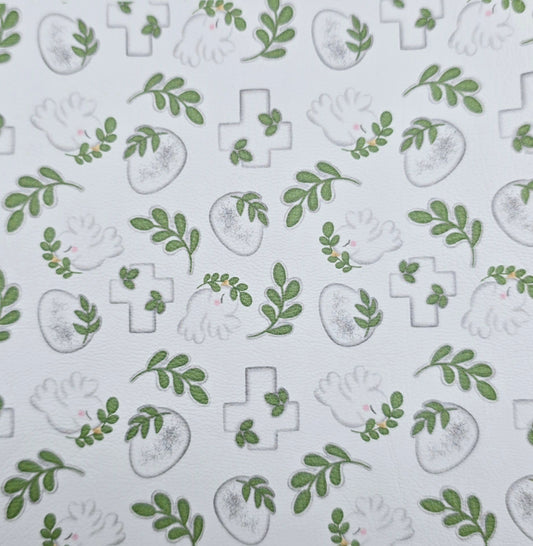 Easter Cross and Doves Artisan Leatherette