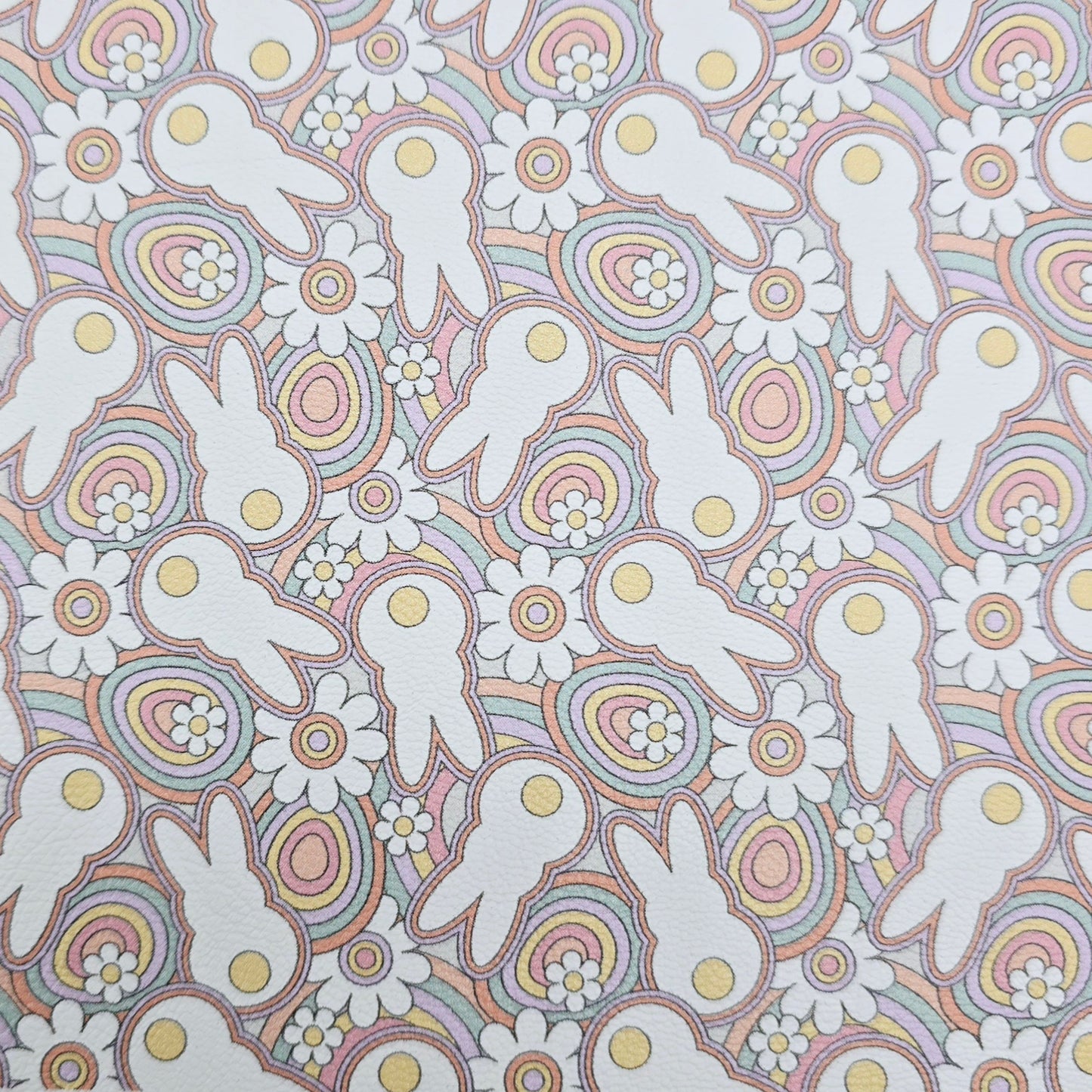 Psychedelic Bunny Rainbows Artisan Leatherette