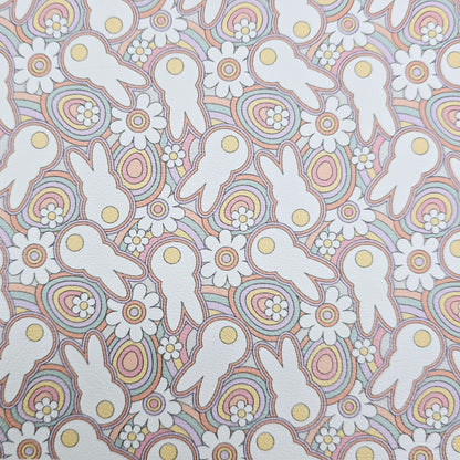 Psychedelic Bunny Rainbows Artisan Leatherette