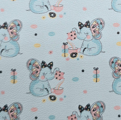 Baby Blue Elephants Artisan Leatherette