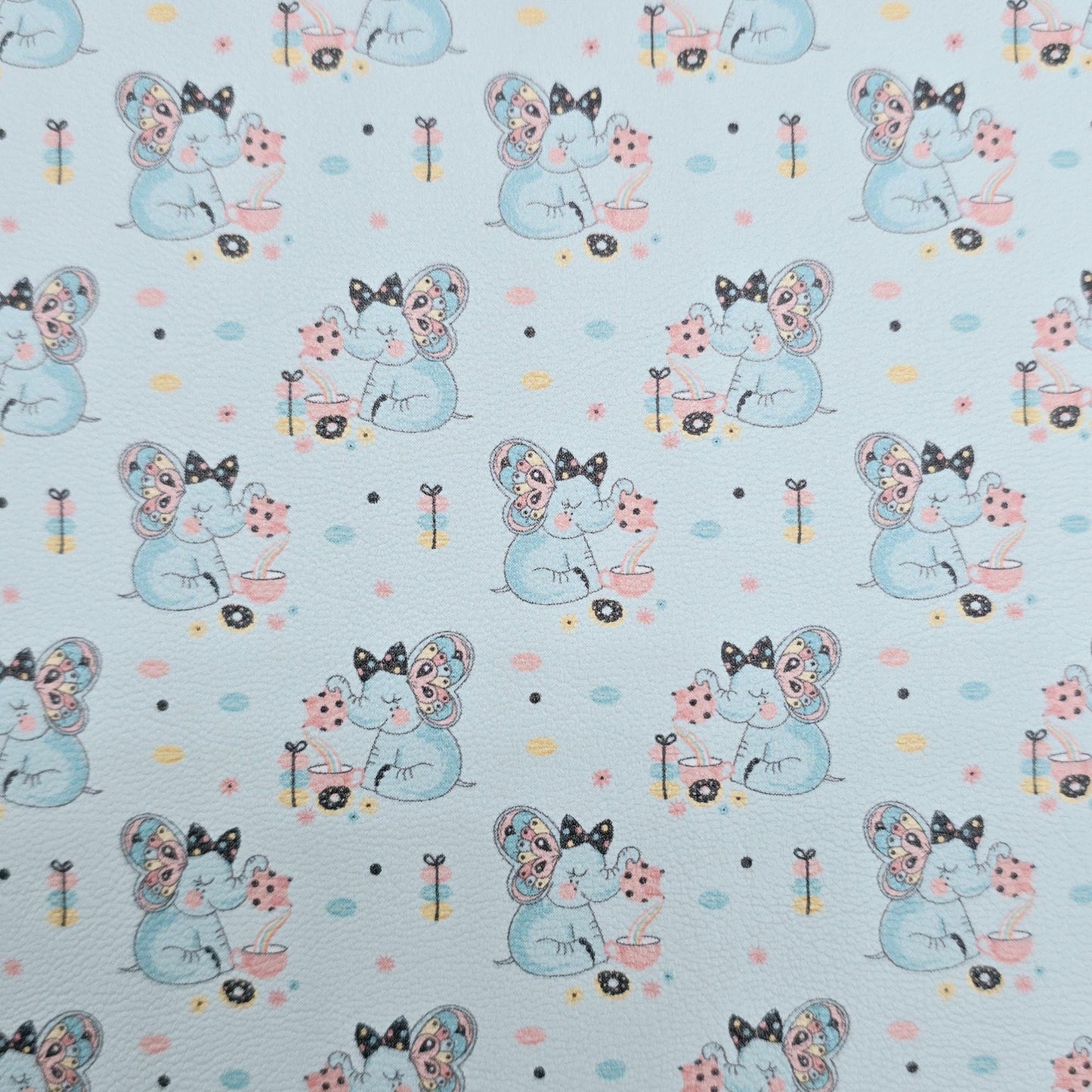 Baby Blue Elephants Artisan Leatherette