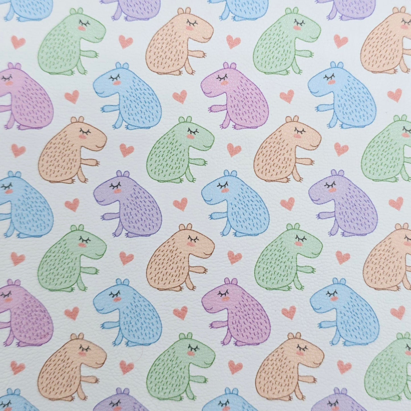 Pastel Capybaras Artisan Leatherette
