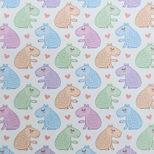 Pastel Capybaras Artisan Leatherette