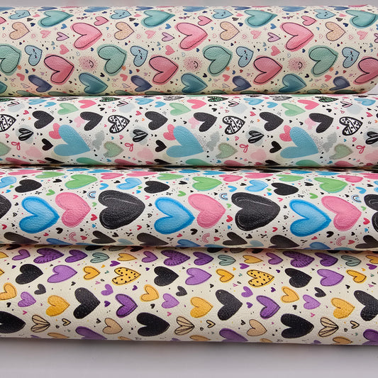 Doodle Heart Collection Artisan Leatherette