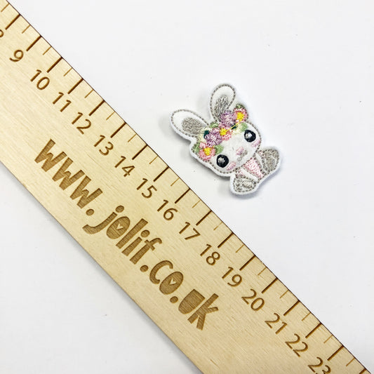 Floral Bunny Feltie / strip of 3