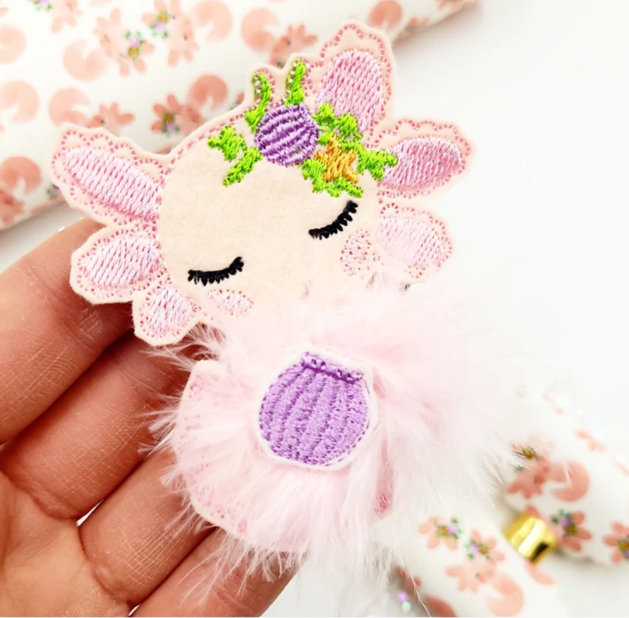 Embroidered Letherette Axolotl Fur Baby Embroidery File - Digital Embroidery File ...