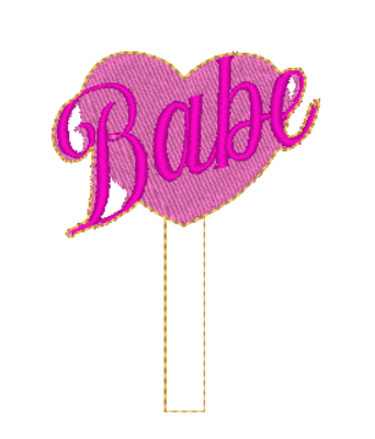 Babe Hair Bow Peeker  - Digital Embroidery File