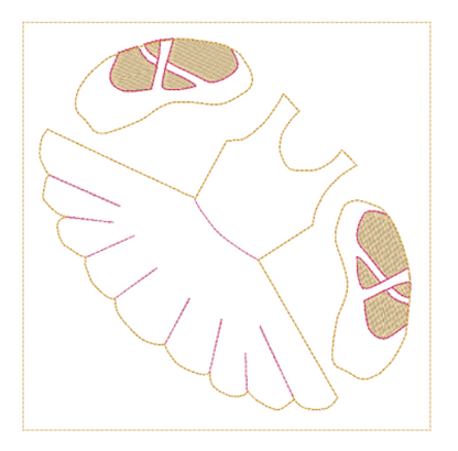 Ballet Dress Bow Holder - Digital Embroidery File