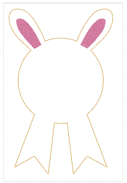 Bunny Birthday Badge - Digital Embroidery File