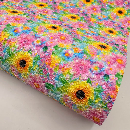 Preppy Sun Flowers Chunky Glitter