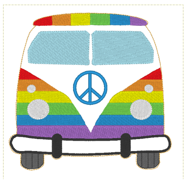 Camper Van Bow Holder  - Digital Embroidery File