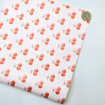 Cherry on Top  on Pale Pink Artisan Leatherette