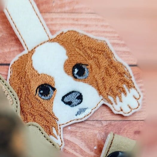 King Charles Spaniel Dog Keyring | Digital Embroidery File