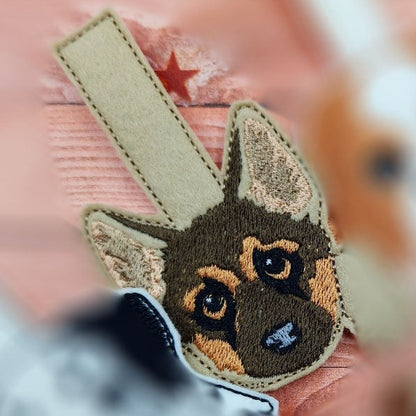 German Shepherd Dog Keyring | Digital Embroidery File