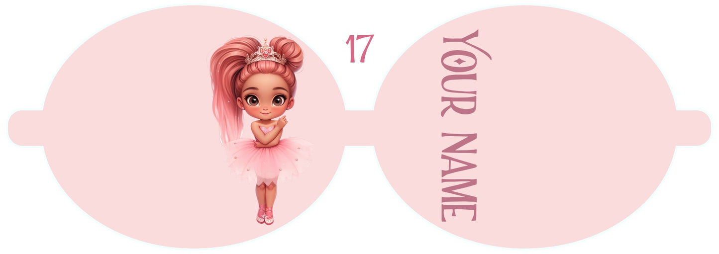 Personalised Ballet Dancer | Printed Leatherette Bow Loops