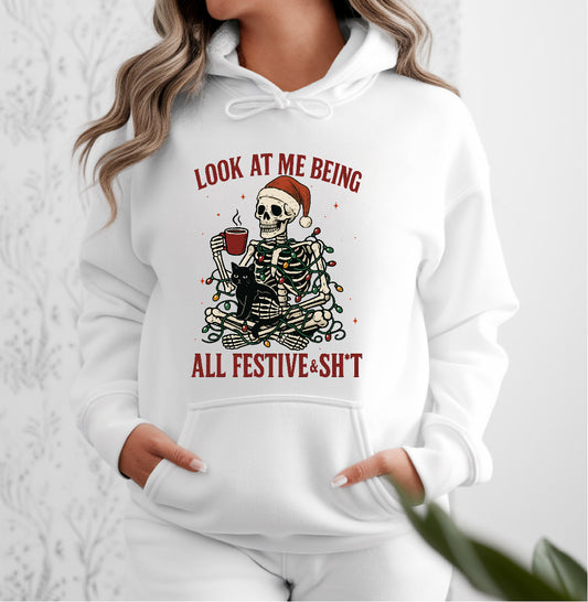 Festive Skeleton | Iron on HTV Decals