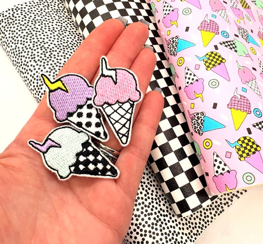 Thunderbolts of Ice-cream Feltie / strip of 3