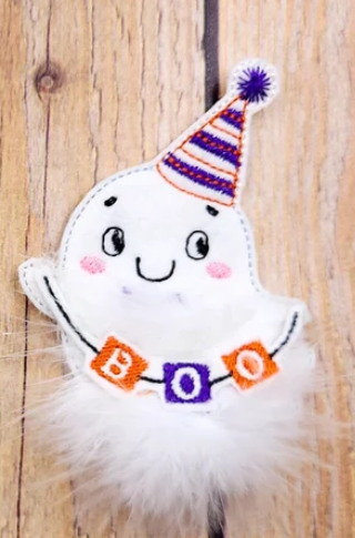 Ghost with Party Hat Fur Baby | Digital Embroidery File