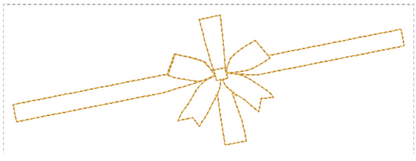 Christmas Gift tag and bow wrap  | Digital Embroidery File