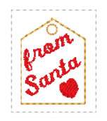 Christmas Gift tag and bow wrap  | Digital Embroidery File