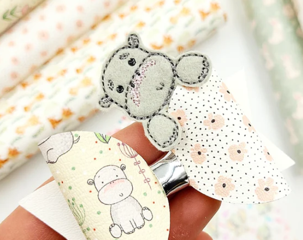 Hippo Hair Bow Peekaboo | Digital Embroidery File