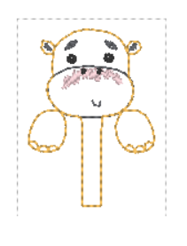 Hippo Hair Bow Peekaboo | Digital Embroidery File