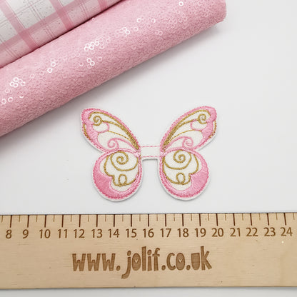 Elegant Butterfly Embroidered Glitter Top and Tails