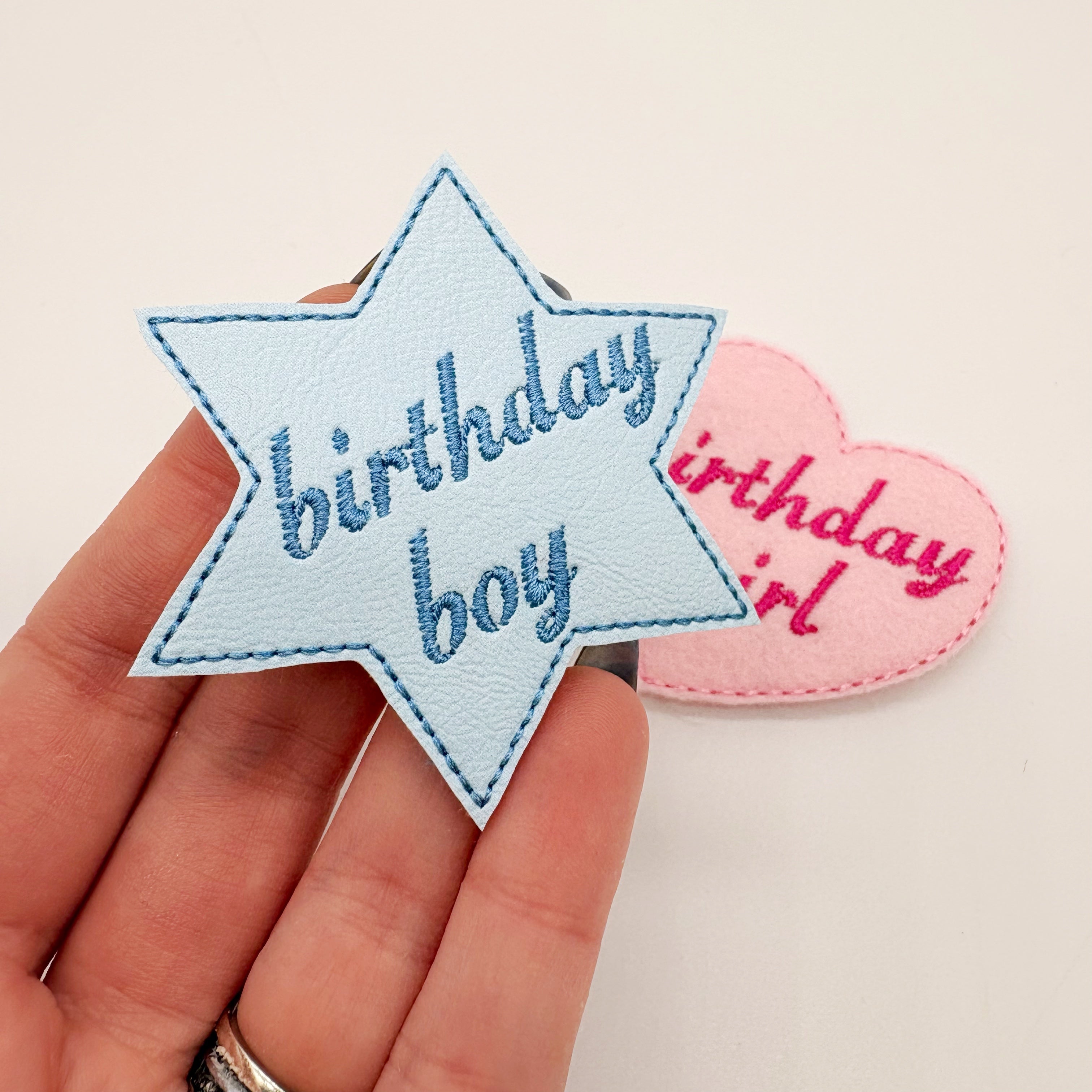 Embroidered Letherette Birthday Boy Embroidered Star badge – Leatherette Lane