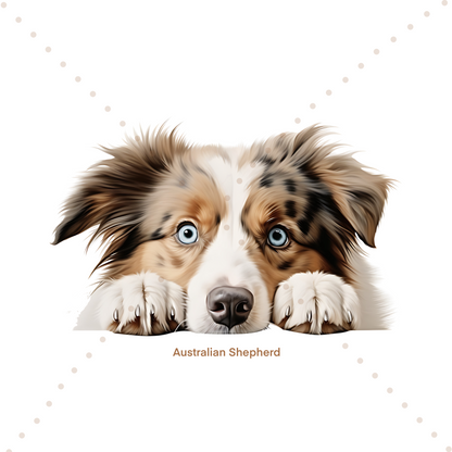 Personalised Peeking Dog | Printed Bow Loops