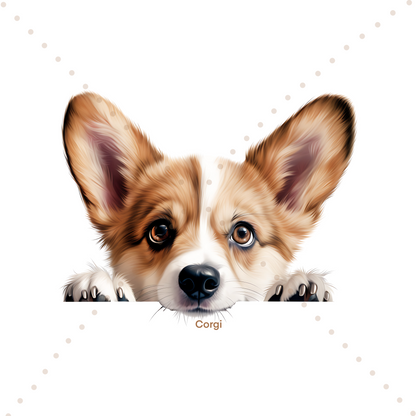 Personalised Peeking Dog | Printed Bow Loops