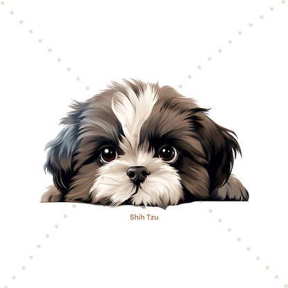 Personalised Peeking Dog | Printed Bow Loops