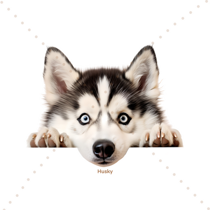 Personalised Peeking Dog | Printed Bow Loops