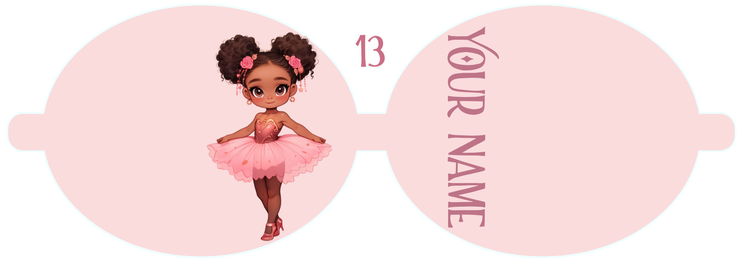 Personalised Ballet Dancer | Printed Leatherette Bow Loops