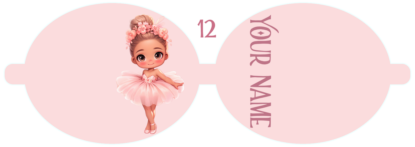 Personalised Ballet Dancer | Printed Leatherette Bow Loops