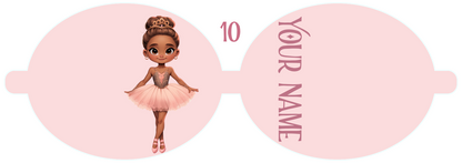 Personalised Ballet Dancer | Printed Leatherette Bow Loops