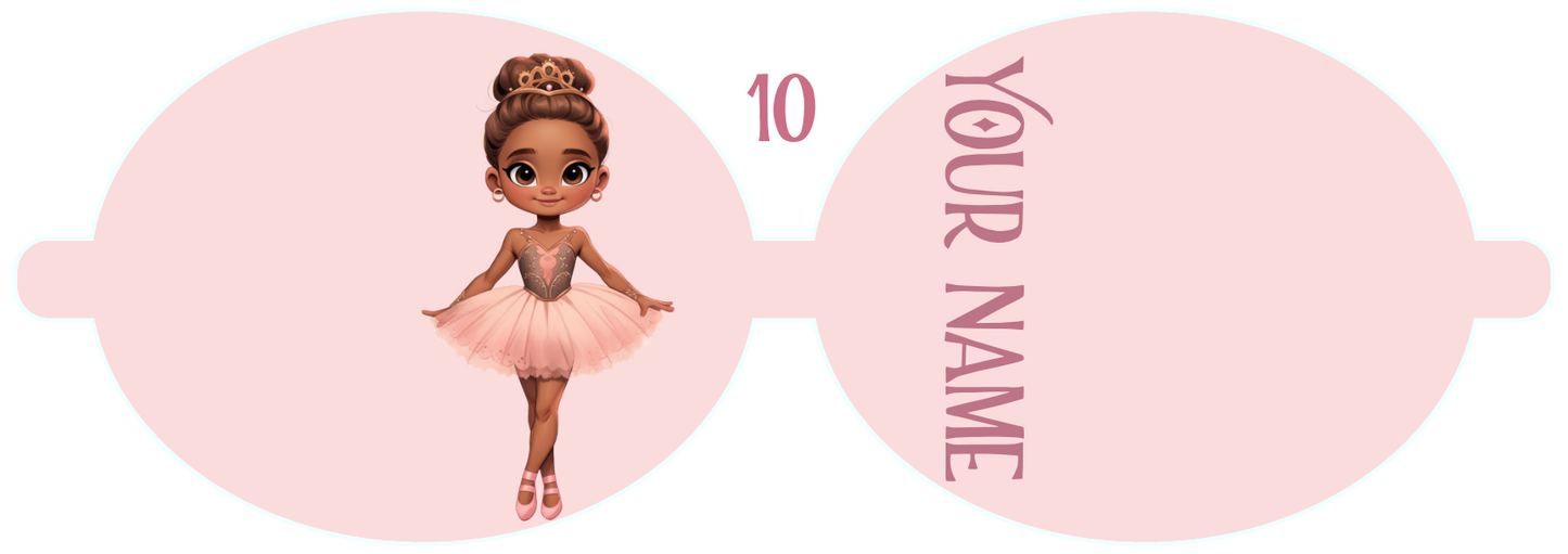 Personalised Ballet Dancer | Printed Leatherette Bow Loops