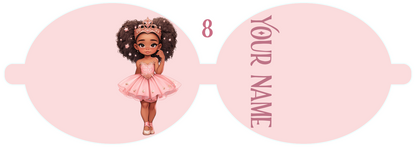 Personalised Ballet Dancer | Printed Leatherette Bow Loops