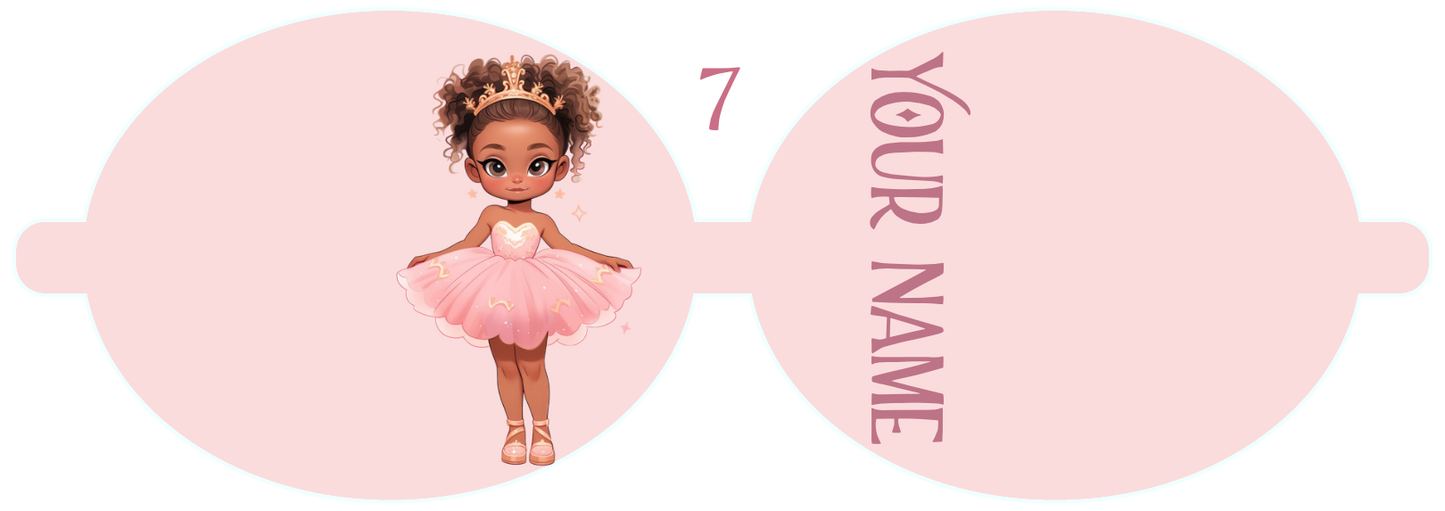 Personalised Ballet Dancer | Printed Leatherette Bow Loops