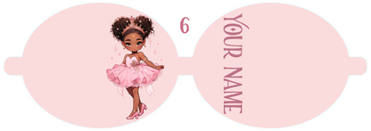 Personalised Ballet Dancer | Printed Leatherette Bow Loops