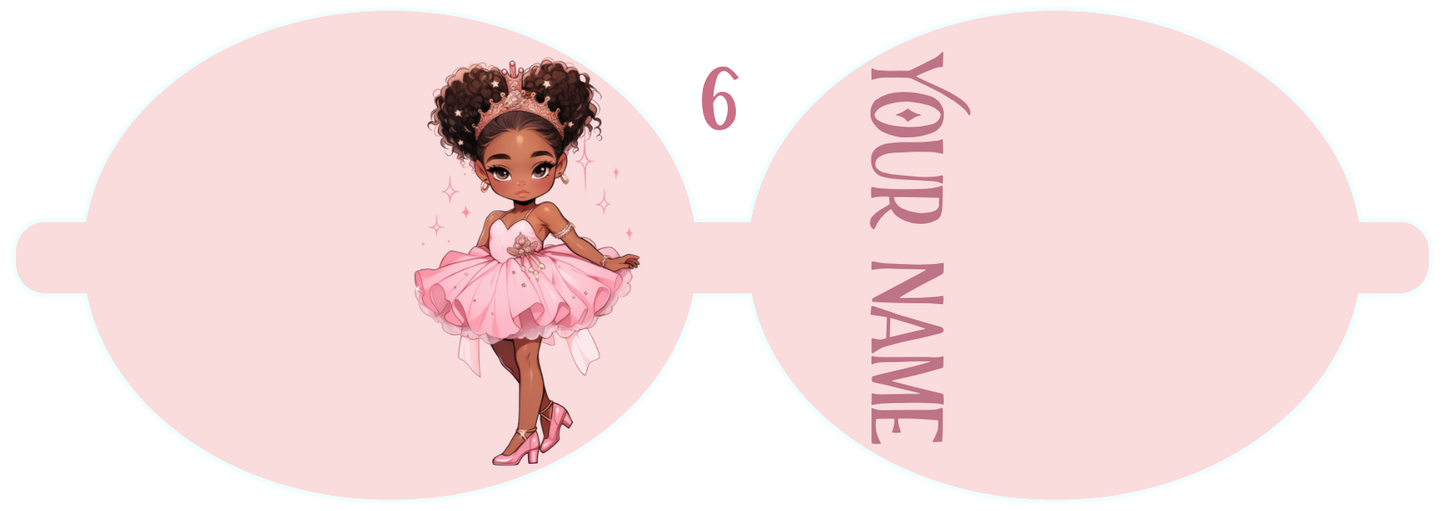 Personalised Ballet Dancer | Printed Leatherette Bow Loops