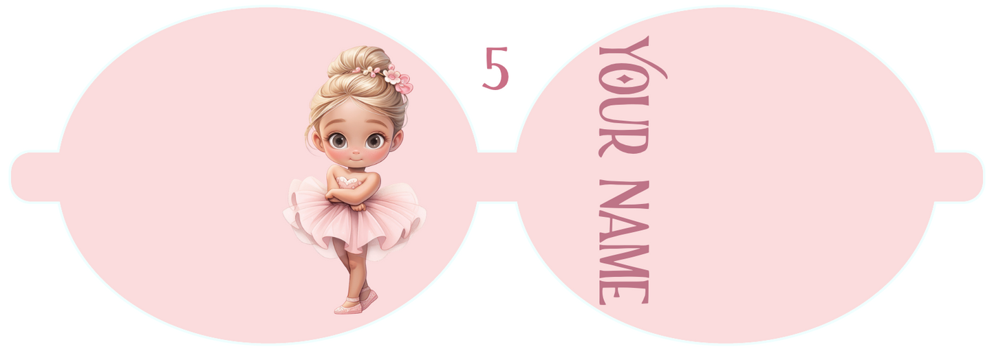Personalised Ballet Dancer | Printed Leatherette Bow Loops