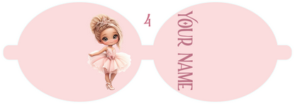 Personalised Ballet Dancer | Printed Leatherette Bow Loops