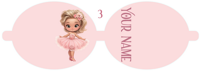Personalised Ballet Dancer | Printed Leatherette Bow Loops