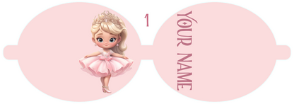 Personalised Ballet Dancer | Printed Leatherette Bow Loops