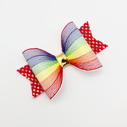 Rainbow of Stitches Embroidered Bows