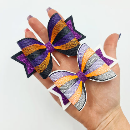 Rainbow of Stitches Embroidered Bows