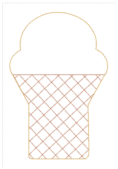 Ice Cream Bow Holder  | Digital Embroidery File